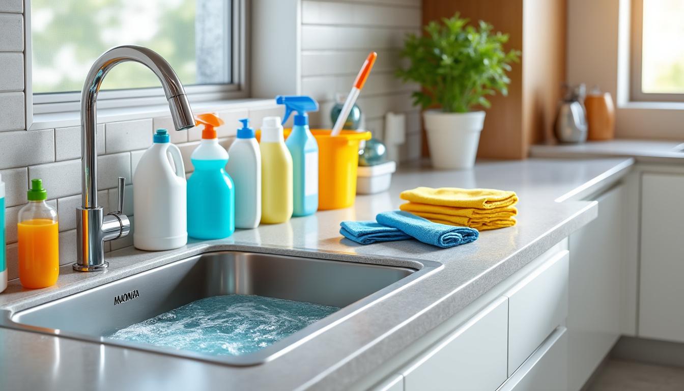 découvrez les étapes clés pour désinfecter efficacement votre cuisine et garantir un espace sain pour préparer vos repas. suivez nos conseils pratiques pour éliminer les bactéries et maintenir une hygiène irréprochable dans votre environnement culinaire.