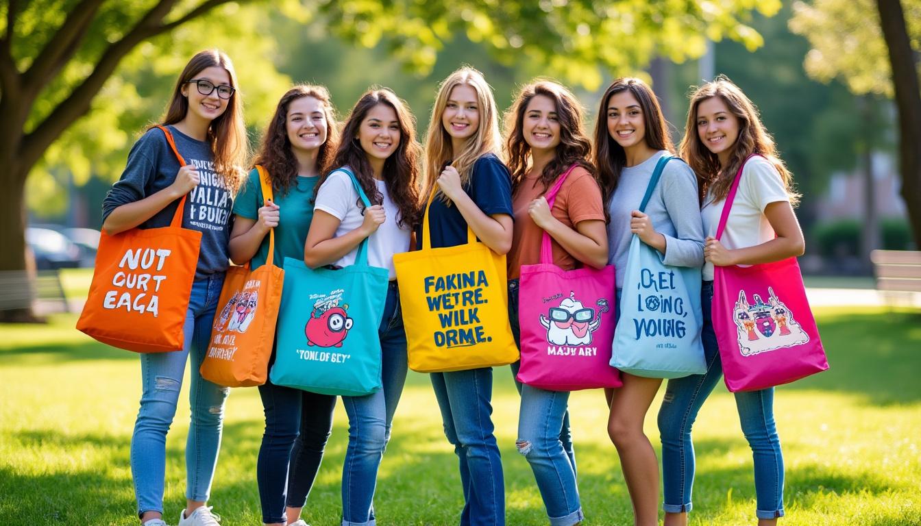 découvrez notre collection de cabas pour ado avec messages humoristiques, alliant praticité et fun pour égayer le quotidien de votre enfant avec style et originalité.