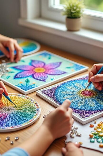 découvrez les techniques variées de la broderie diamant, adaptées à tous les niveaux, pour créer des œuvres scintillantes et uniques.