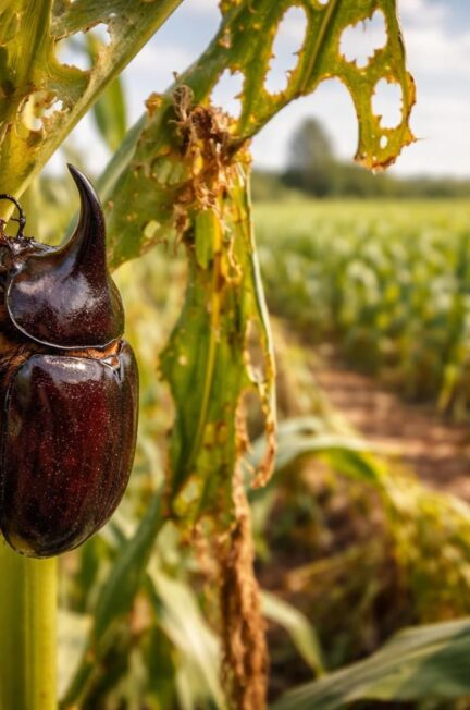 découvrez comment le scarabée rhinocéros menace les cultures agricoles en causant des dégâts importants et découvrez les méthodes pour protéger vos plantations.