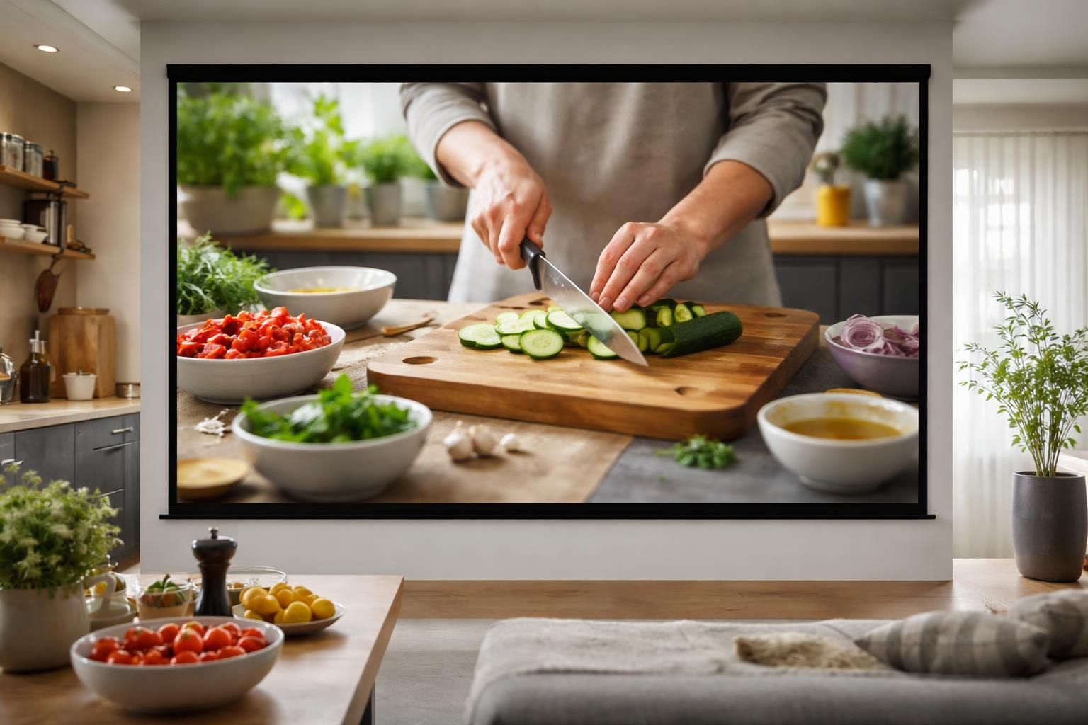 découvrez comment apprendre une technique culinaire en grand format grâce à un écran de projection 4k, pour une expérience visuelle immersive et détaillée.