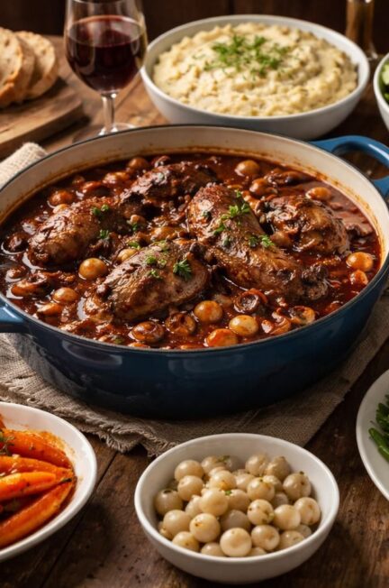 découvrez 10 idées d'accompagnements savoureux pour sublimer votre coq au vin et créer un repas inoubliable en famille ou entre amis.