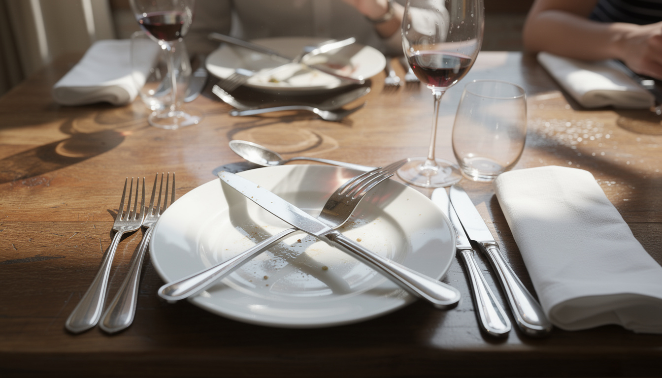 découvrez les erreurs courantes à éviter concernant la position des couverts en fin de repas pour adopter les bonnes pratiques à table.