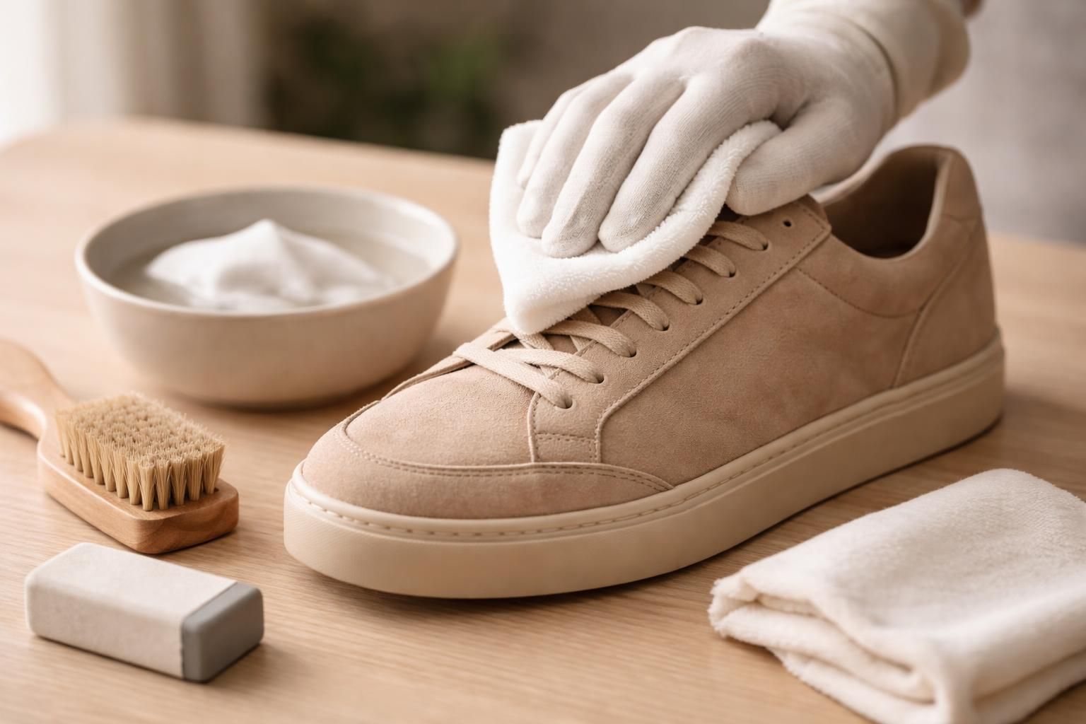 découvrez nos conseils pratiques pour nettoyer le daim beige et préserver son uniformité, tout en évitant les taches et les dommages.