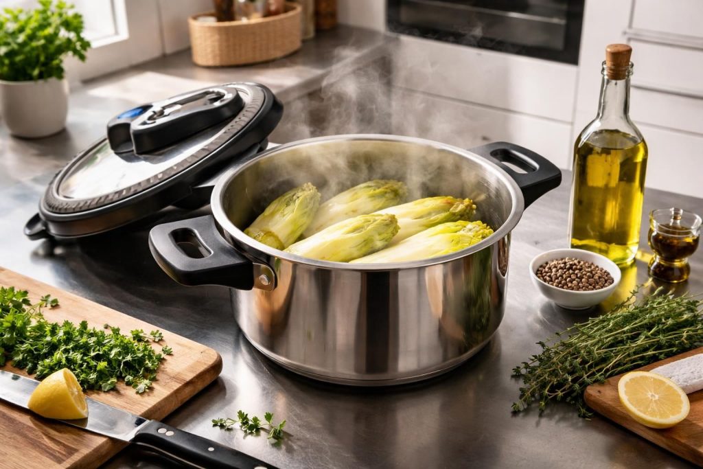 découvrez nos astuces simples et efficaces pour cuire parfaitement des endives à la cocotte minute, tout en conservant saveur et texture.